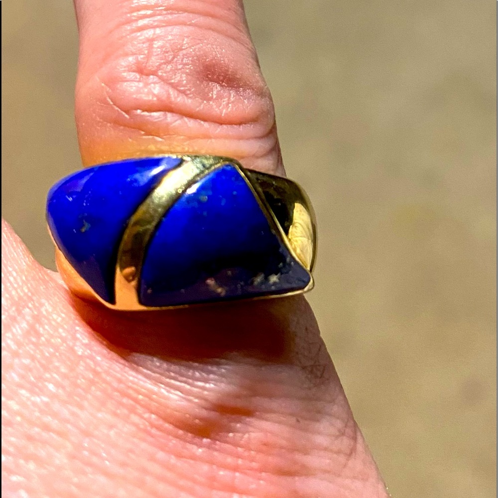 A Kabbana Ring With Very Rare Blue Fire Opal